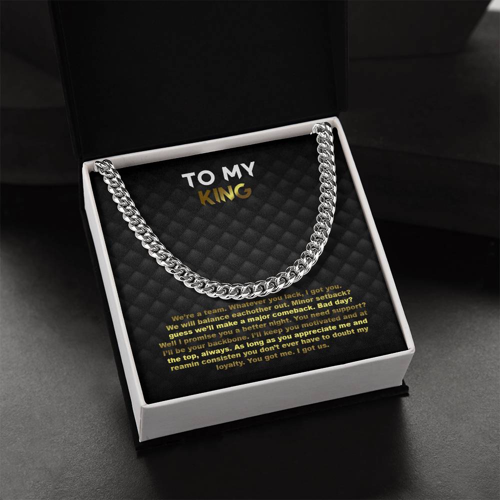 To My King Cuban Link Chain