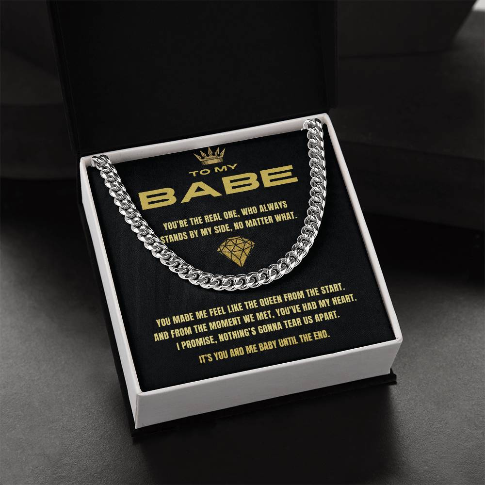 You And Me Until The End Cuban Link Chain Necklace For Him