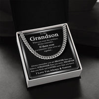 To My Grandson Necklace Grandson Cuban Chain Jewelry Grandma To Grandson Keepsake Gifts For Grandsons Grandson Birthda Cuban Link Chain