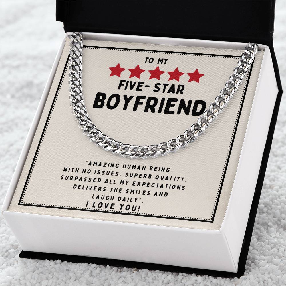 To My Five Star Boyfriend Cuban Necklace Cuban Link Chain