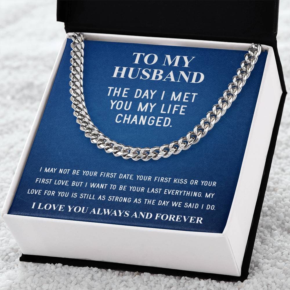 Husband Fathers Day Gift Silver Cuban Link Chain For Men Husband Birthday Gift Anniversary Gift For Husband From Wife