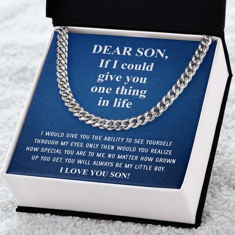 To My Son Necklace Gift For Son Son Graduation Graduate Gift Fathers Day Father Son Gift Mens Silver Cuban Link Chain
