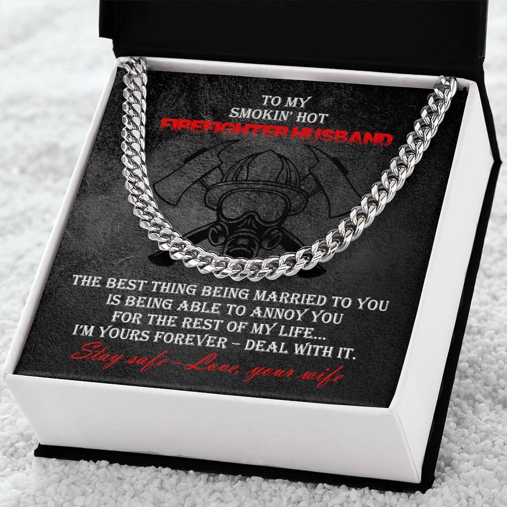 Firefighter Heavy Durable Cuban Chain Necklace Cuban Link Chain