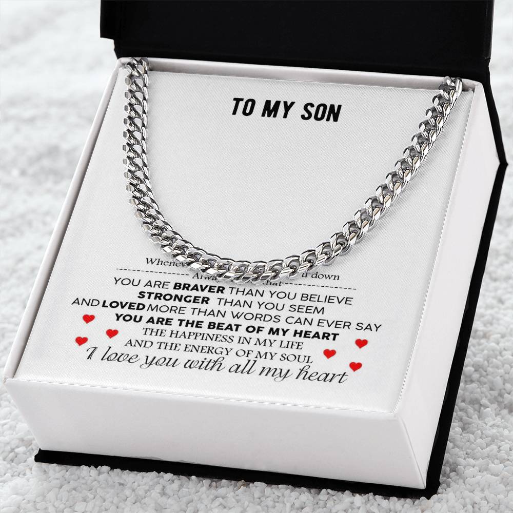 The Energy Of My Soul I Love You With All My Heart Gift For Son Cuban Link Chain Necklace