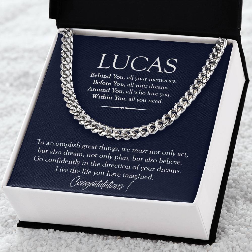 Personalized Graduation Gifts For Him High School College Graduation Gifts For Him  Graduation Necklace For Son Grands Cuban Link Chain