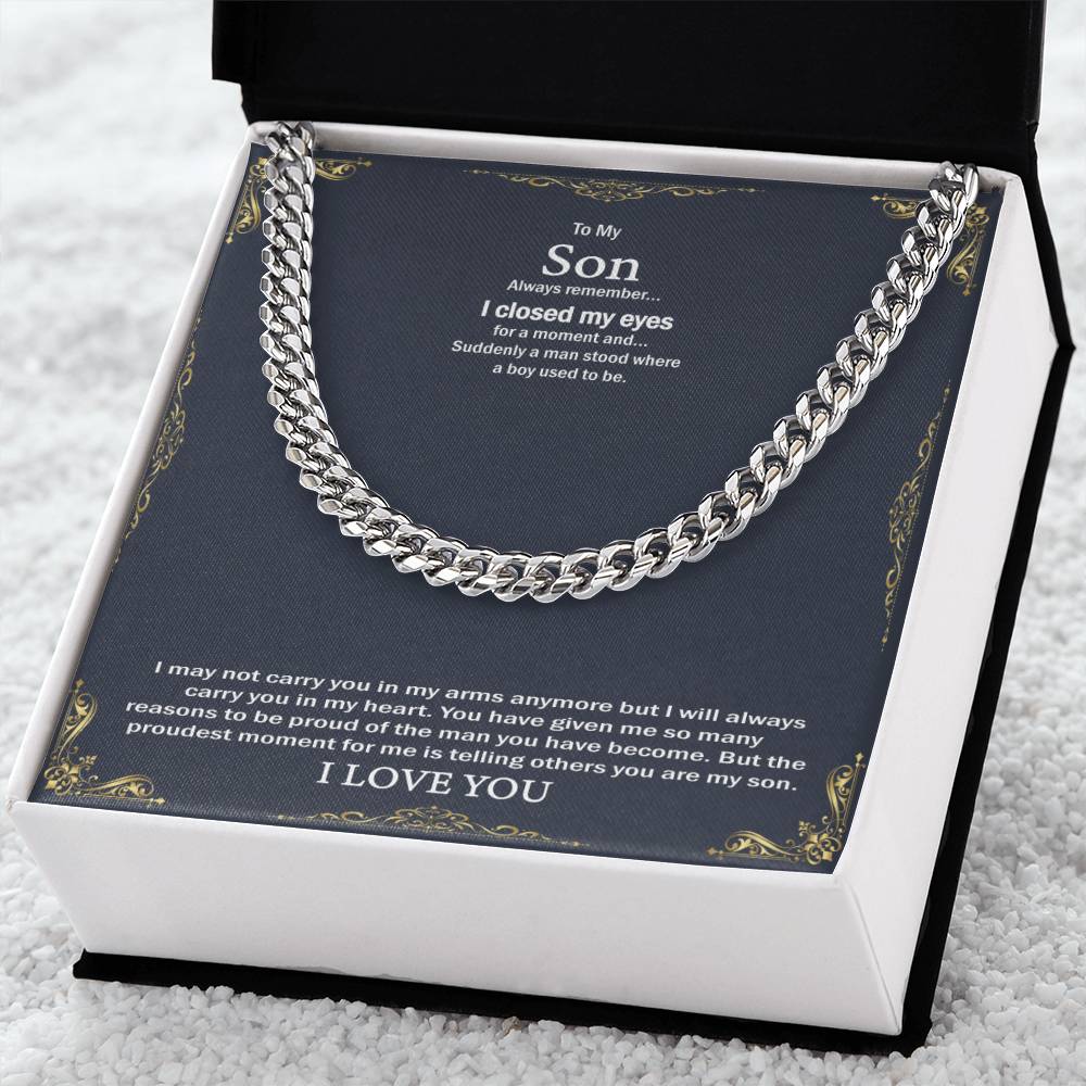 To My Son Cuban Link Chain