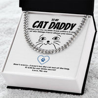 Cat Daddy Gift Cat Gift For Men Cuban Link Chain Valentine Gift For Husband Heavy Chain Necklace Funny Romantic Gift F