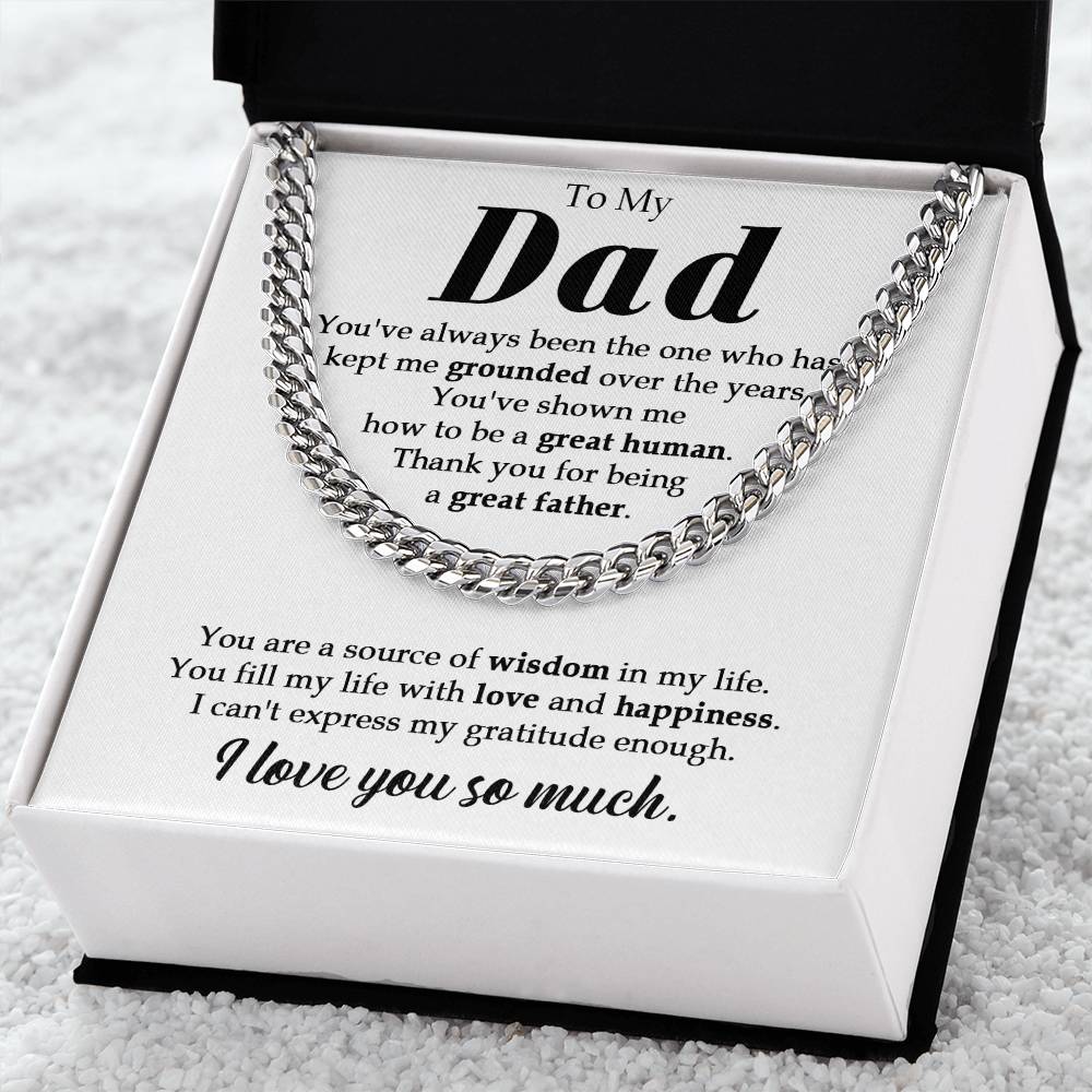 To My Dad Cuban Chain Necklace Gifts For Dad From Daughterson Fathers Day Gift Dad Birthday Gift Cuban Link Chain