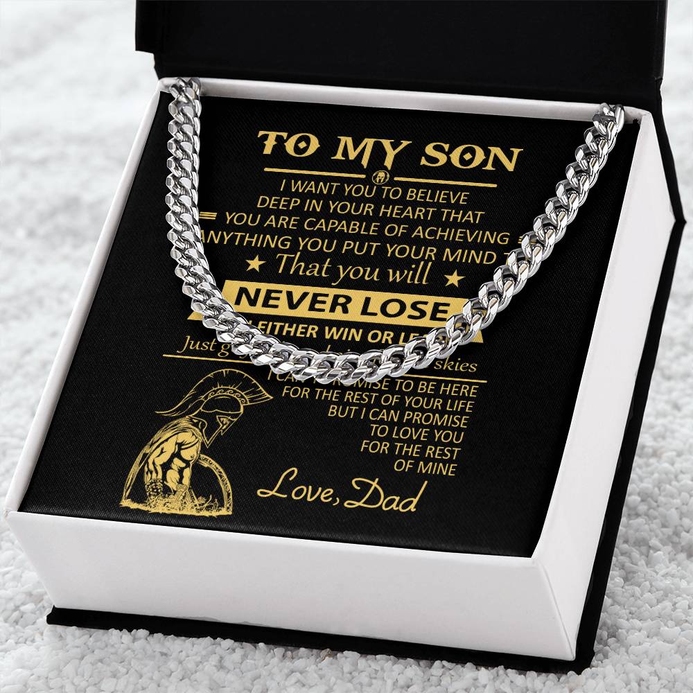 You'll Never Lose Mom Gift For Son Cuban Link Chain Necklace