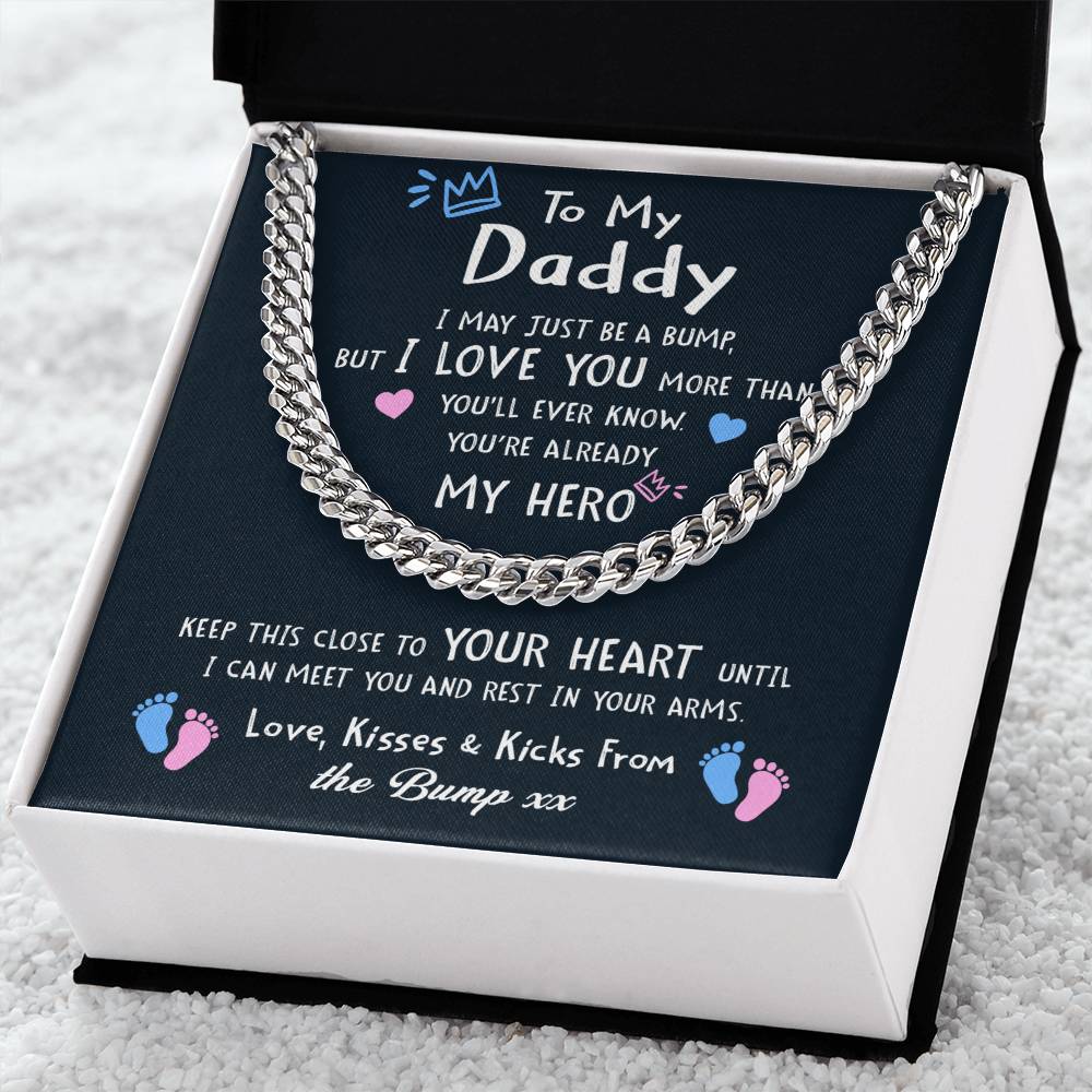 New Dad Gift From Wife Dear Daddy Cuban Link Chain Necklace Gifts For First Time Dads Daddy To Be Gift