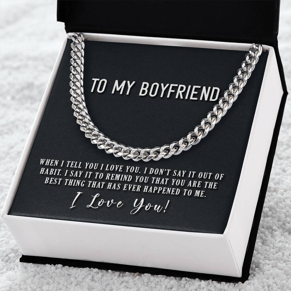 To My Boyfriend Cuban Link Chain