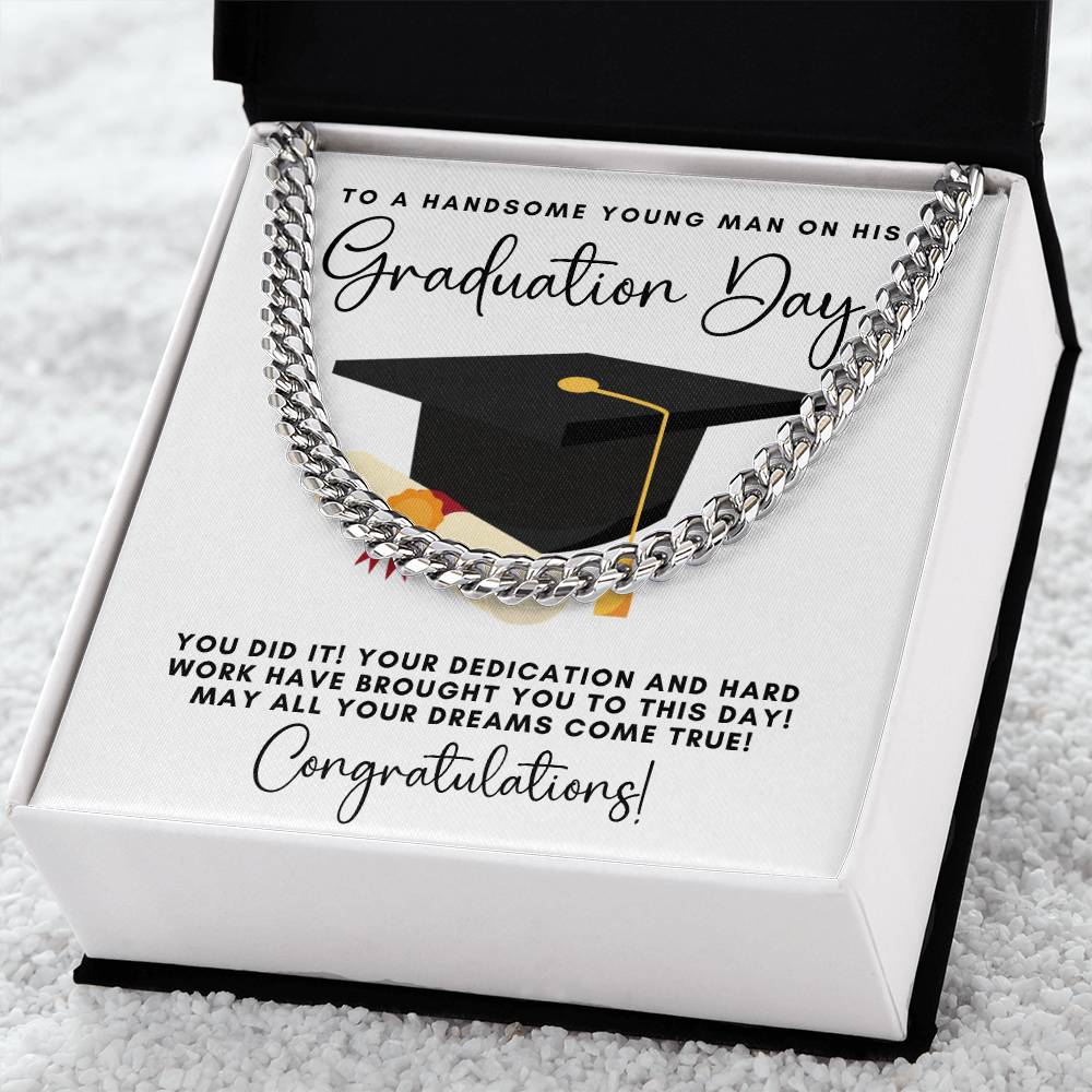 Graduation Gift Necklace  Graduation Gift For Him  College Graduation  High School  Senior Graduation  Class Of 2022 Cuban Link Chain
