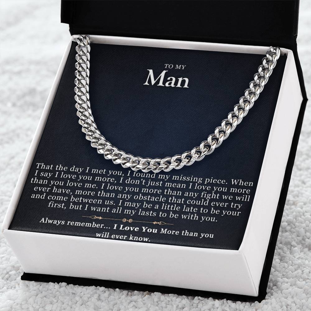 To My Man Cuban Link Chain
