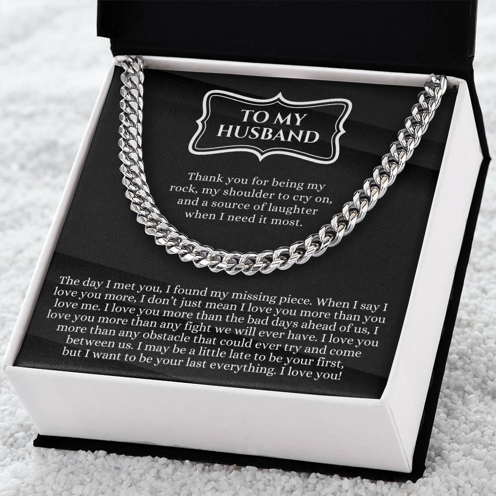 Valentines Day Gift For Husband Meaningful Necklace Gift For Husband Gift For Husband To My Husband Birthday Gift For Cuban Link Chain