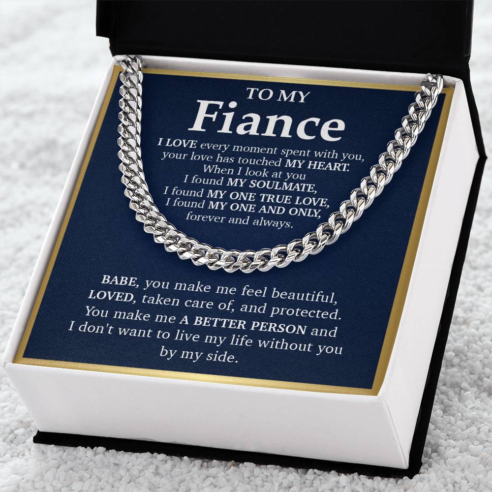 Cuban Link Chain Necklace  Gift For Fiance