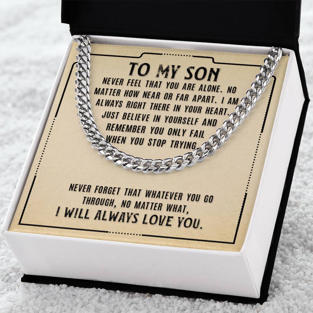 To My Son  🎁 ❤️  Cuban Link Chain Necklace