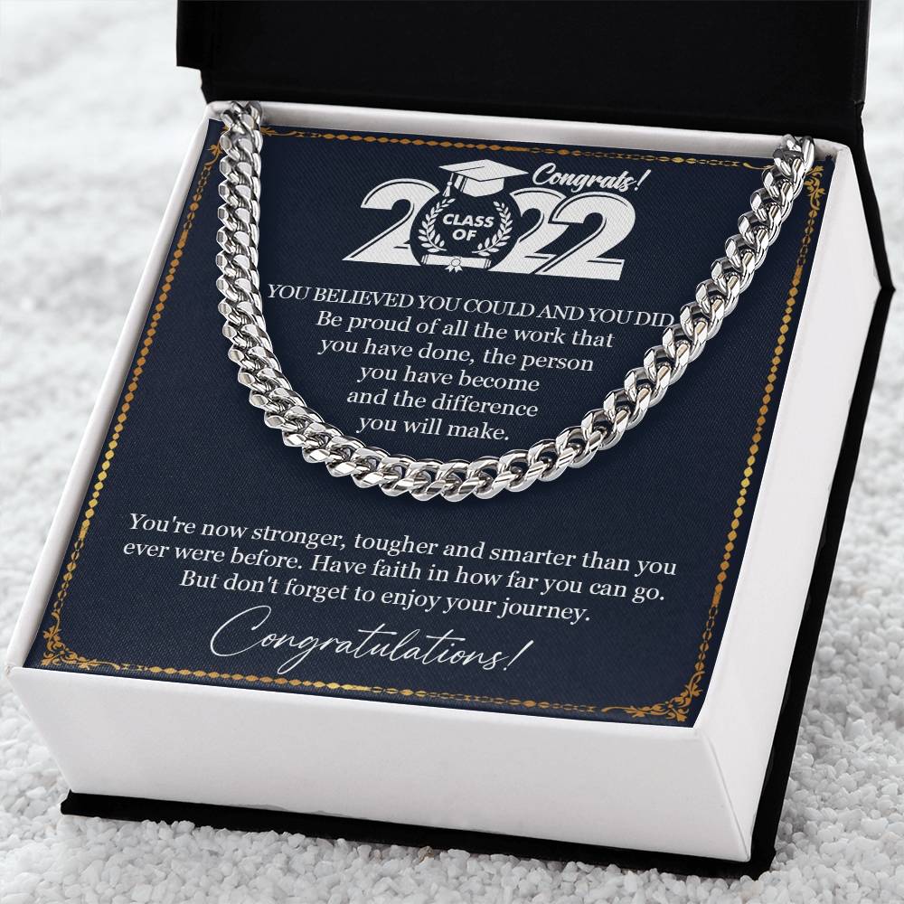 Graduation Gift Necklace Graduation Gift For Him College Graduation Gift For Her High School Senior Graduation Class O Cuban Link Chain