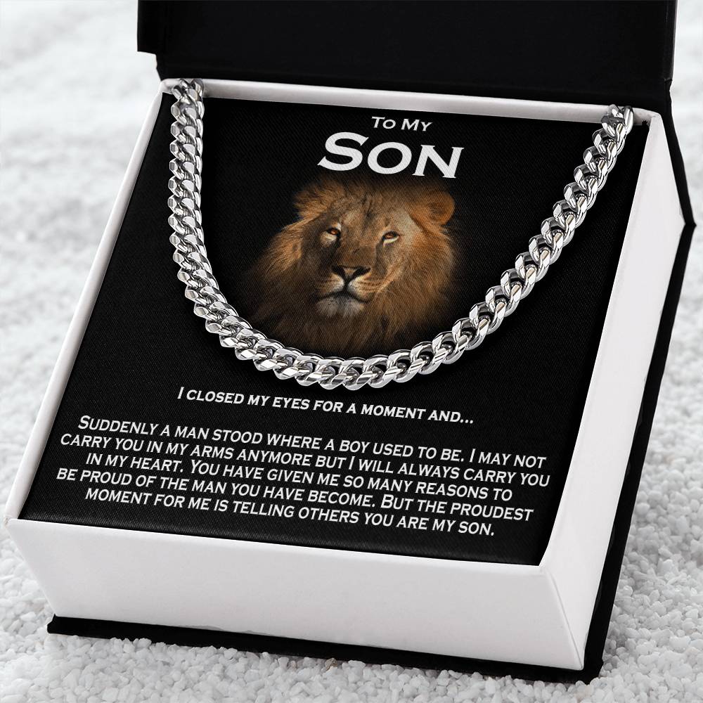 To My Son  Solid Cuban Chain Necklace Cuban Link Chain
