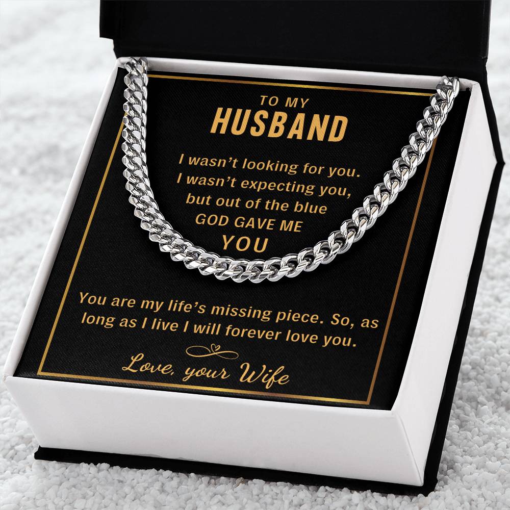 To My Husband God Gave Me You - Cuban Link Chain