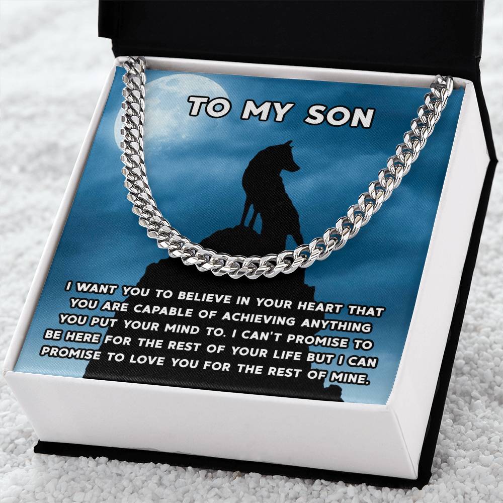 To My Son Necklace Gift For Son Son Graduation Graduate Gift Fathers Day Father Son Gift Mens Silver Cuban Link Chain