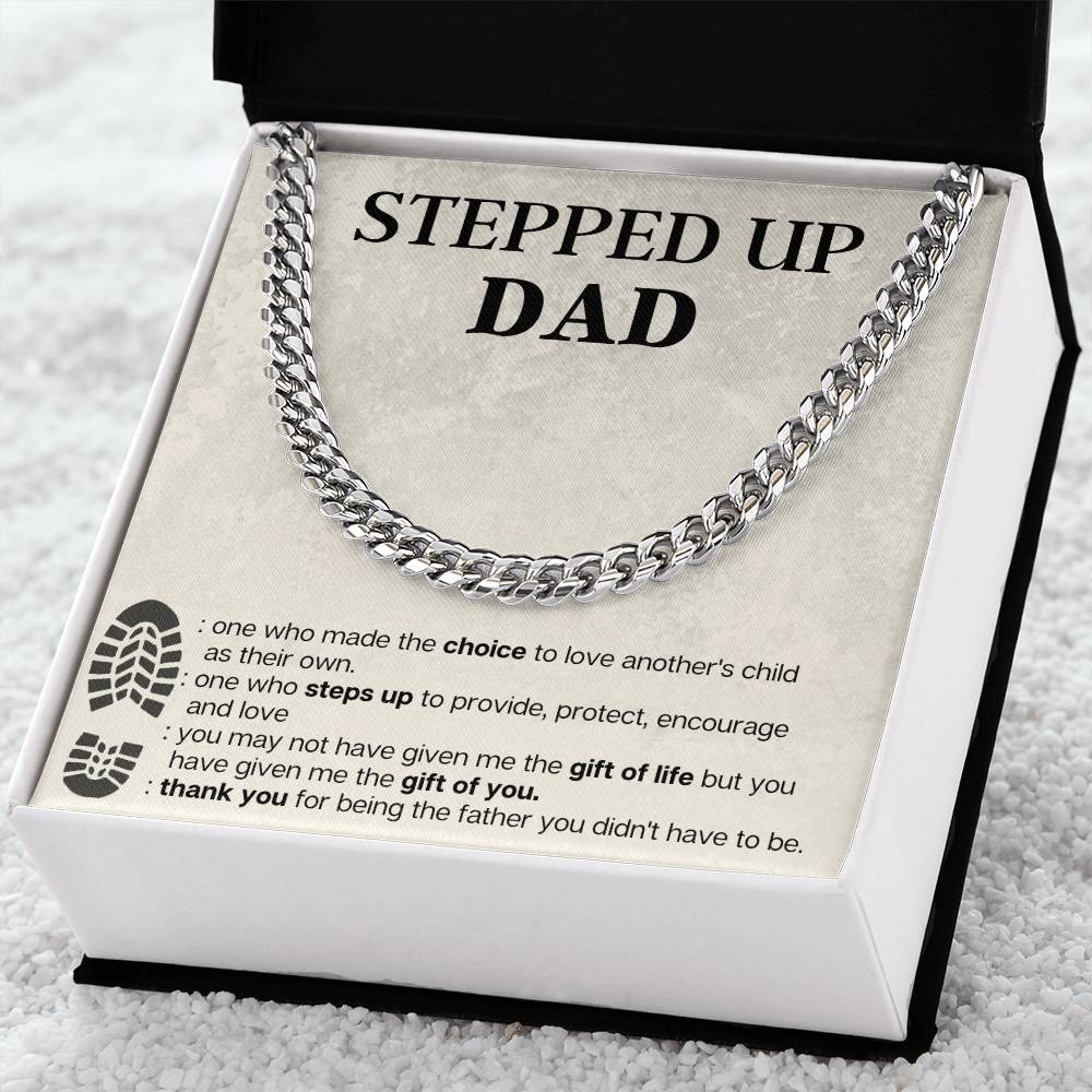 Step Dad Cuban Chain Necklace Gift For Stepdad Fathers Day Gift Step Dad Birthday Gift Cuban Link Chain