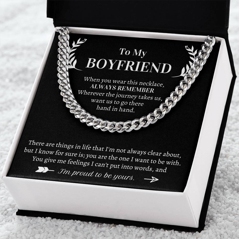 Valentine's Gift For Boyfriend - Wherever The Journey Takes Us Want Us To Go There  Hand In Hand Cuban Link Chain