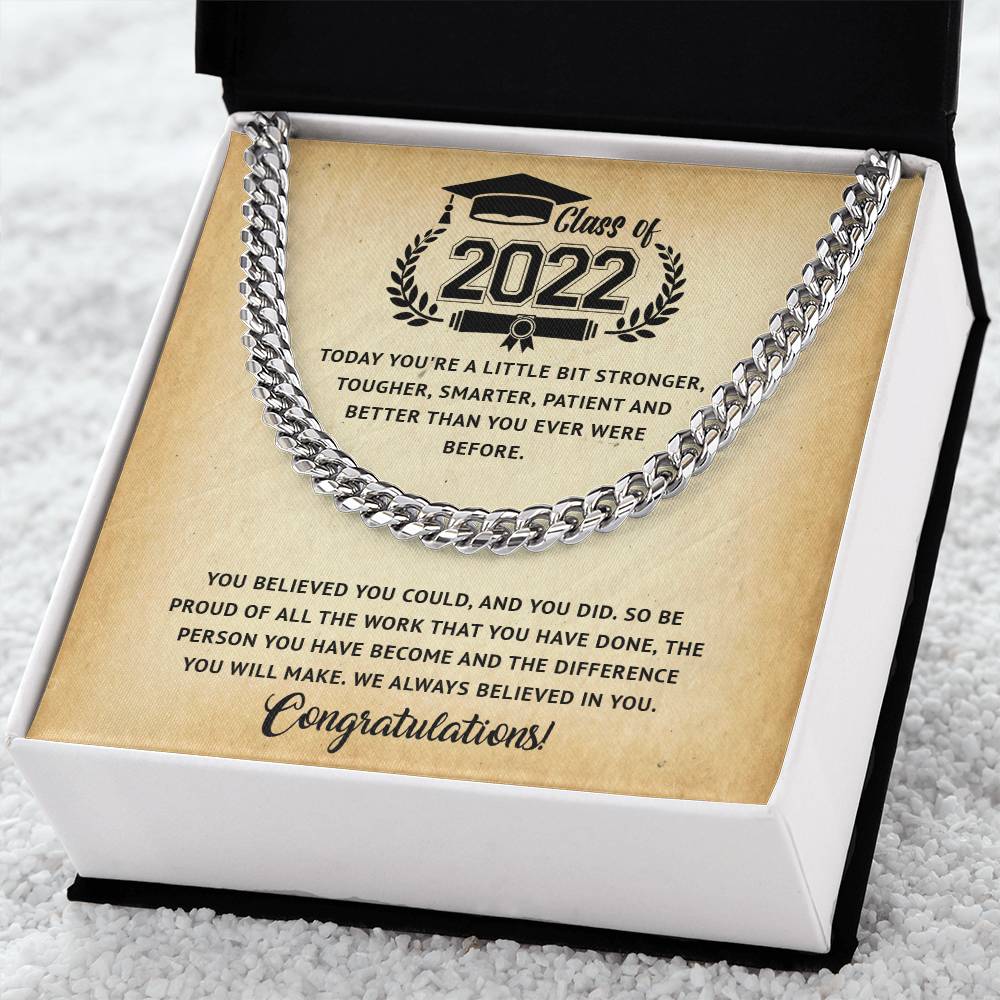 Class Of 2022 Graduation Gift For Him Graduation Necklace For Boy High School College Graduation Gift Cuban Link Chain