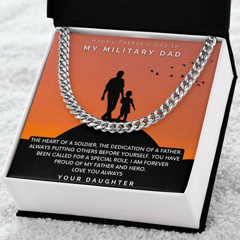 Military Dad - Cuban Link Chain Oreo + Lux Box + Length Extension