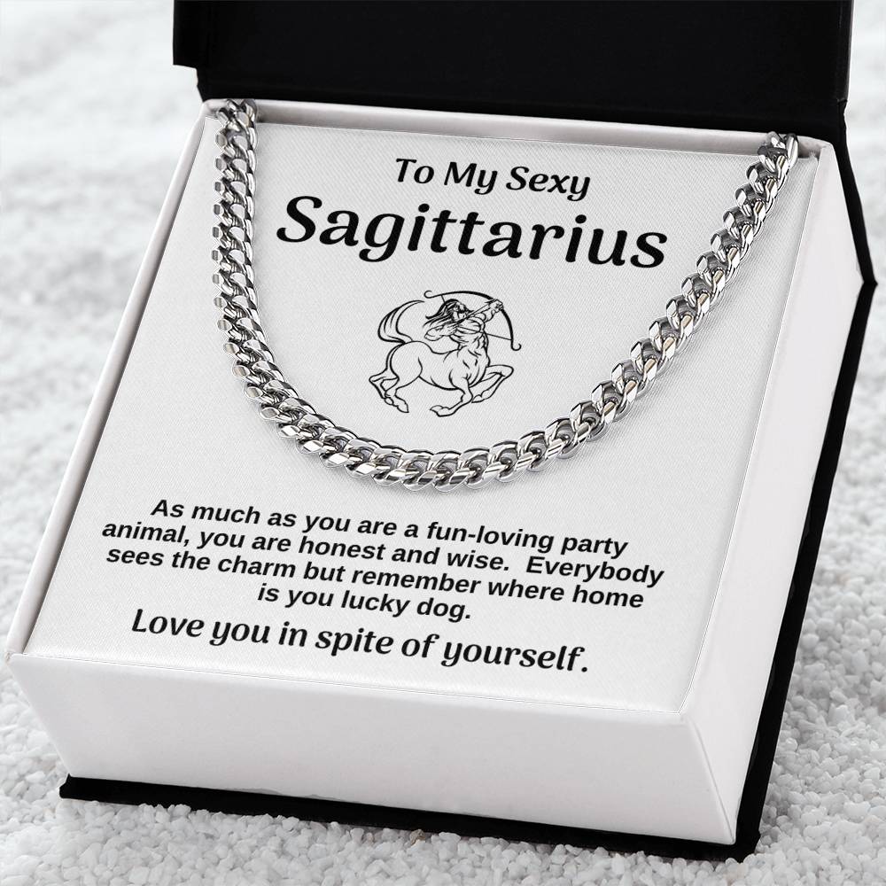 Sexy Sagittarius Cuban Chain Gift From Wife Or Girlfriend Cuban Link Chain