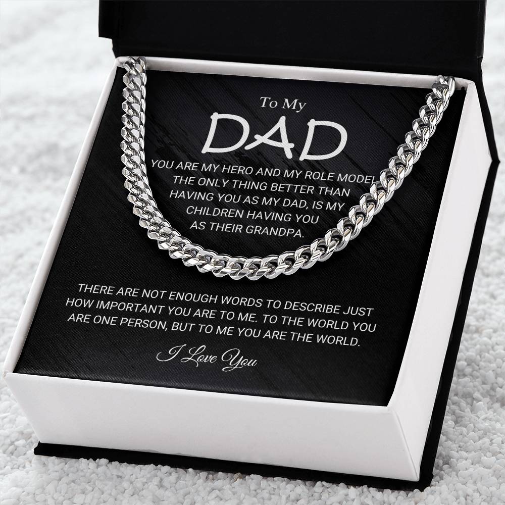 To My Dad Cuban Chain Necklace Gift For Him Dad Birthday Father's Day Gift Cuban Link Chain
