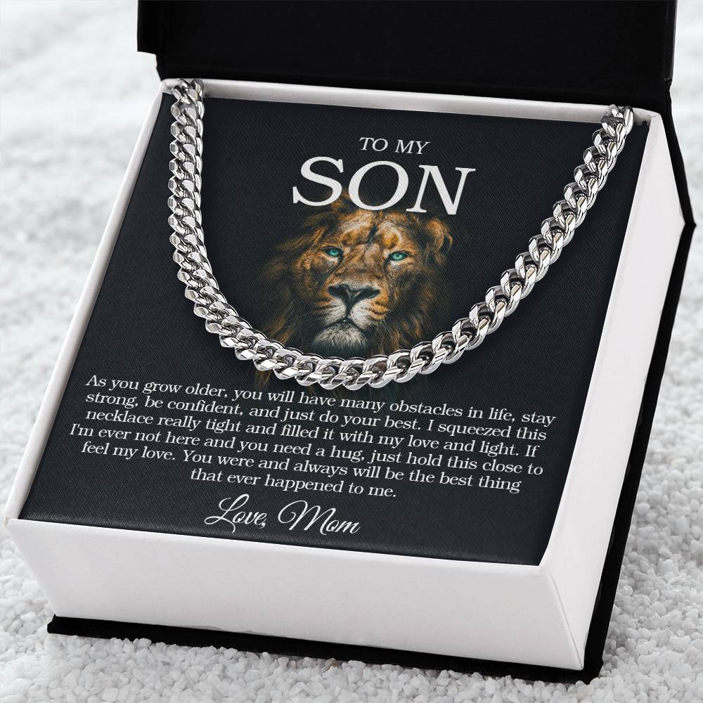 To My Son Chain Necklace Gift For Son From Mom Sentimental Gift For Grown Up Son Son Birthday Graduation Gift Cuban Link Chain
