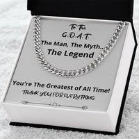 The G.O.A.T. Cuban Chain Fathers Day Birthday Christmas Gift For Men From Daughter Son Wife Girlfriend Cuban Link Chain