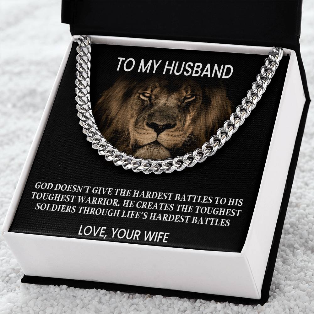 To My Husband - Love Your Wife Cuban Link Chain