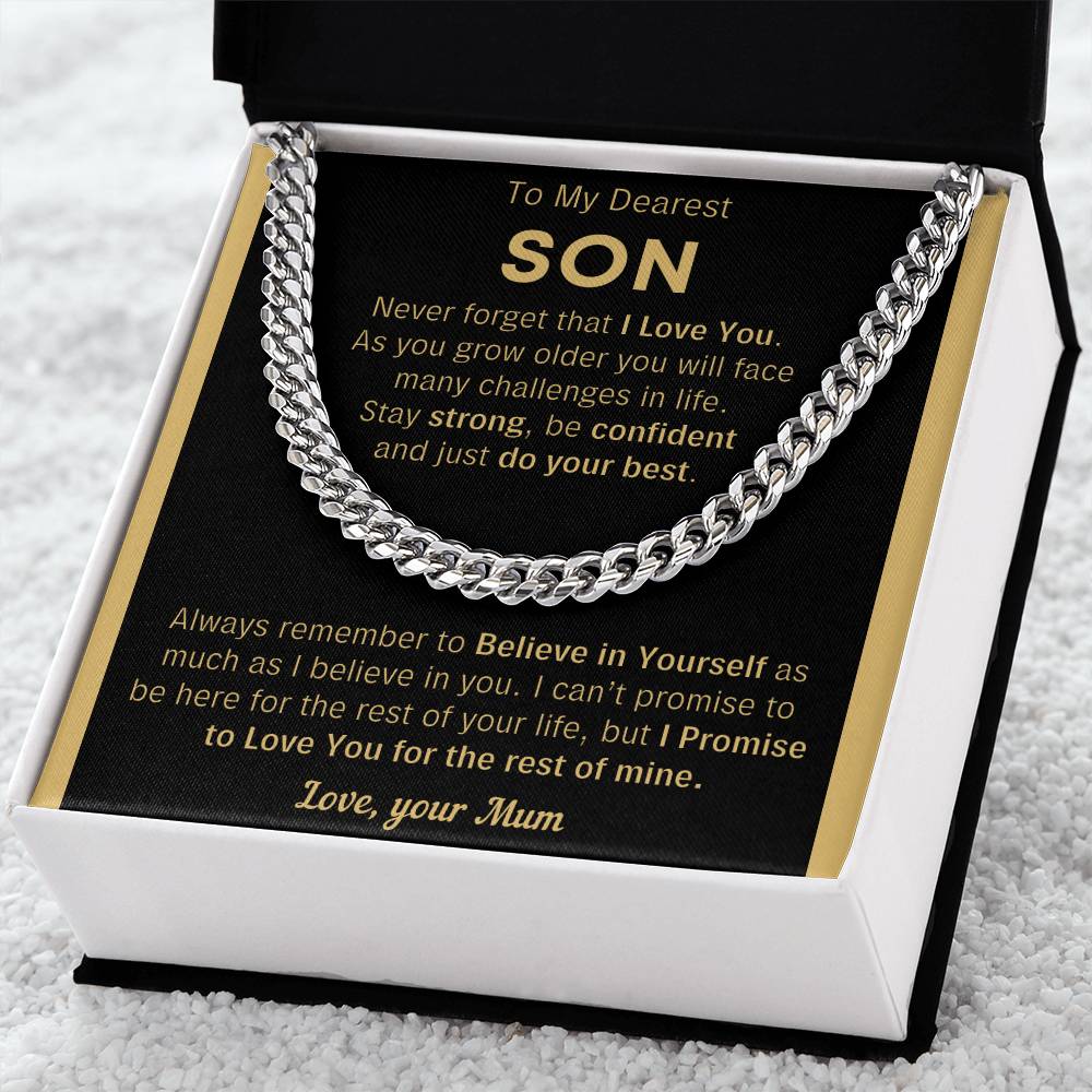 To My Son Just Do Your Best - Cuban Link Chain - Meu
