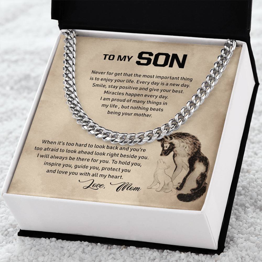 To My Son Cuban Link Chain