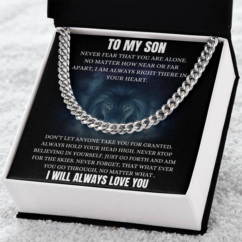 To My Son Necklace Christmas Gift For Son From Mom Dad Son Chain Necklace From Dad Teenager Son Gift Cuban Link Chain
