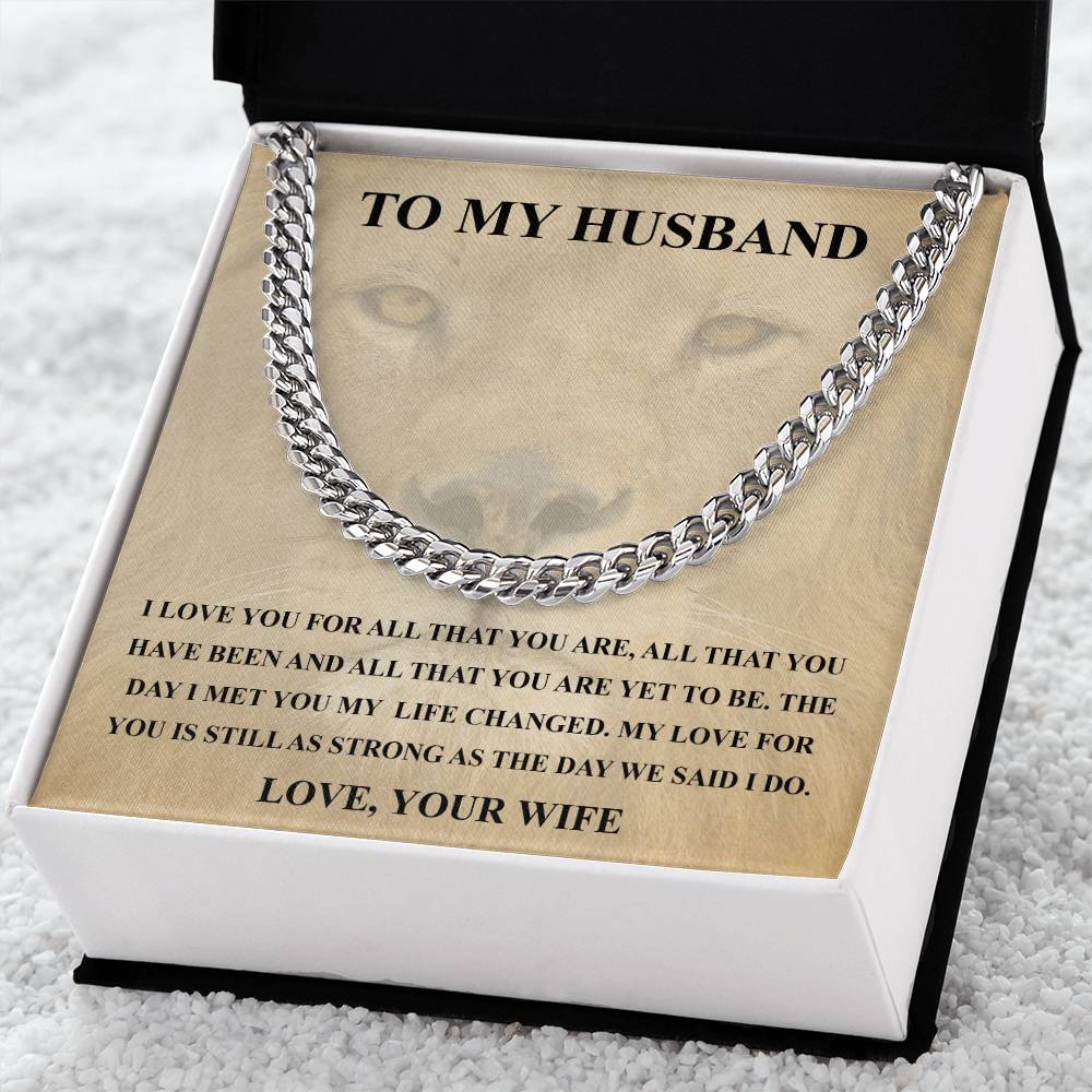 Husband Fathers Day Gift Silver Cuban Link Chain For Men Husband Birthday Gift Anniversary Gift For Husband From Wife