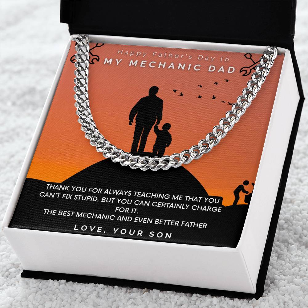 Mechanic Dad - Cuban Link Chain Oreo + Lux Box + Length Extension