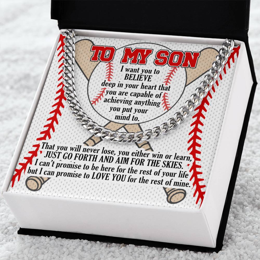 A Gift For Son Link Chain Necklace - Aim For The Skies Cuban Link Chain