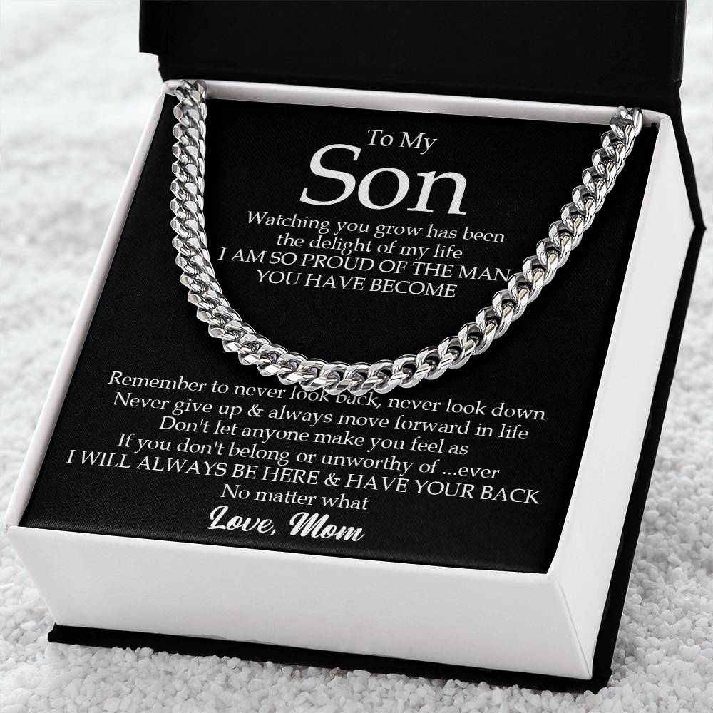 To My Son Cuban Link Chain Necklace Gift For Son From Mom Son Birthday Gift Christmas Gift For Son