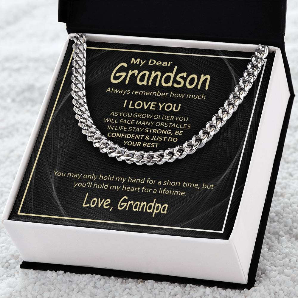 Sentimental Grandson Gifts From Grandpa Grandson Cuban Chain Necklace Grandpa To Grandson Gifts Gifts For Grandson Cuban Link Chain