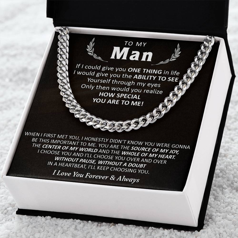 Gift For Your Man - Love You Forever - Cuban Cuban Link Chain