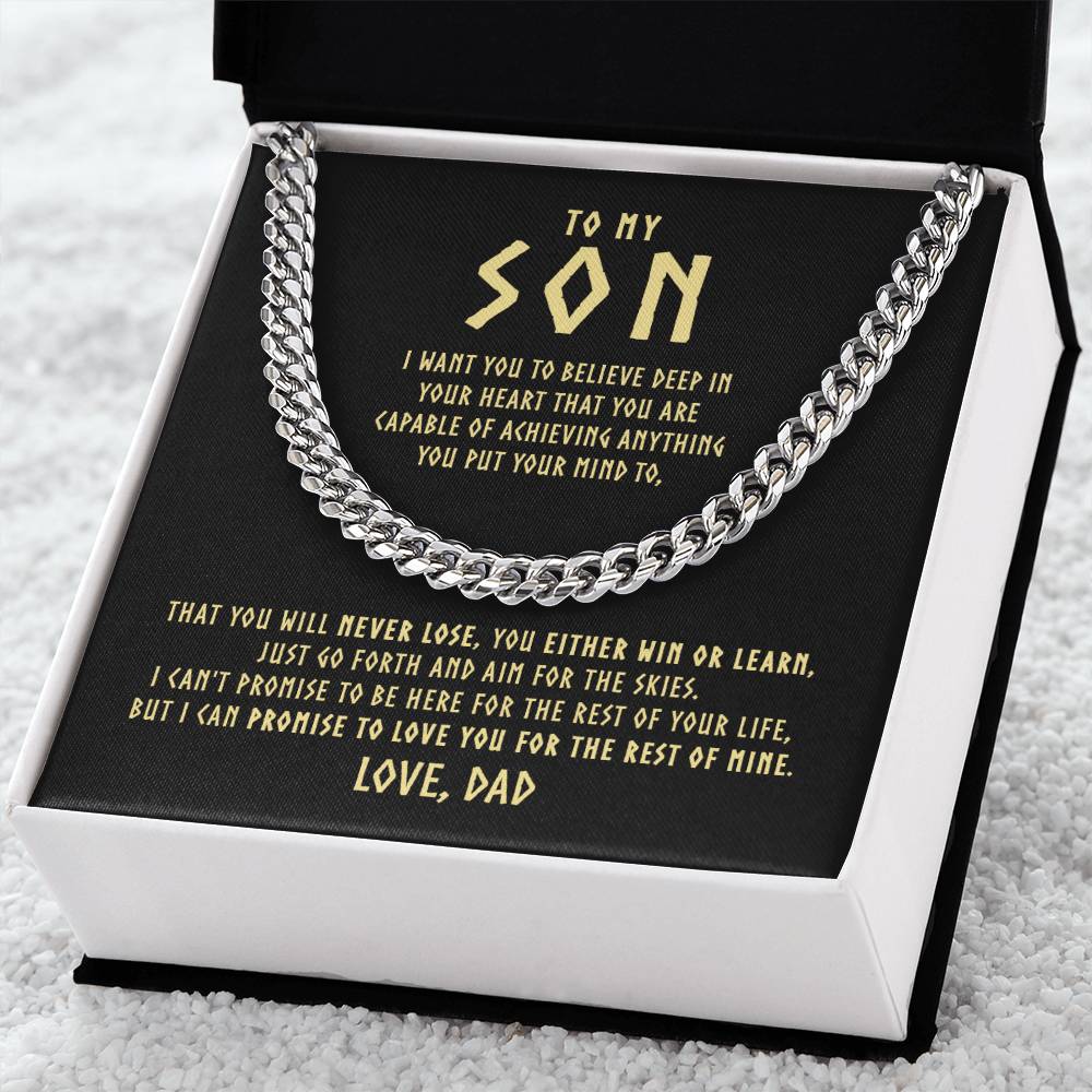 To My Son  Cuban Link Chain Necklace - Viking Style