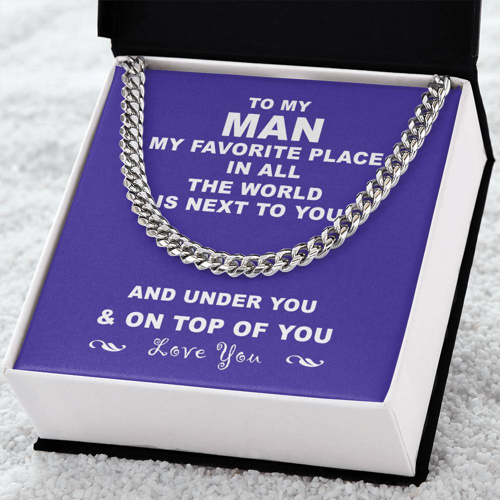 To My Man Cuban Chain Necklace Husband Necklace From Wife Cuban Link Chain