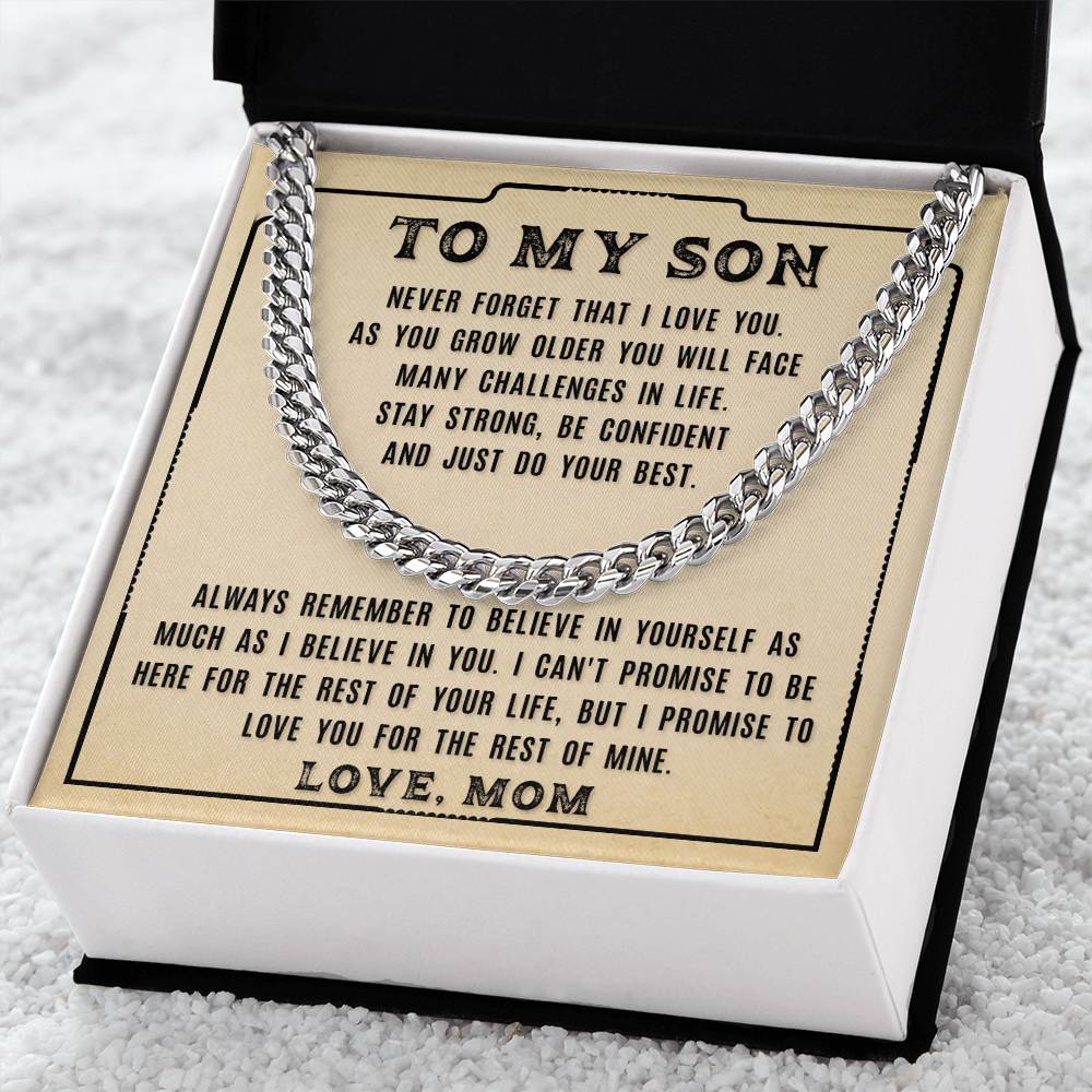 My Son - Never Forget That - Cuban Link Chain Necklace