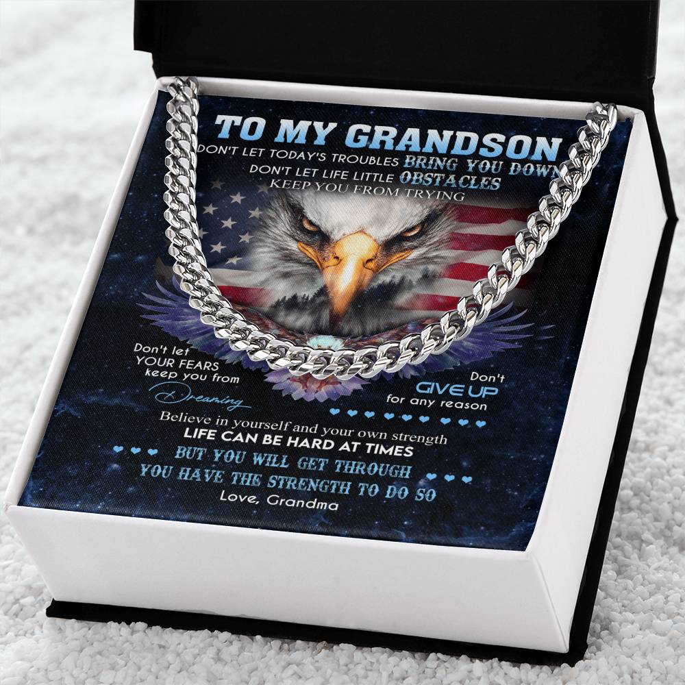 To My Grandson Cuban Link Necklace Cuban Link Chain