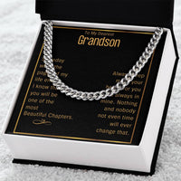 Grandson Cuban Chain Jewelry Necklace For Grandson Keepsake Gifts For Grandsons Personalized Gifts For Grandson Christ Cuban Link Chain