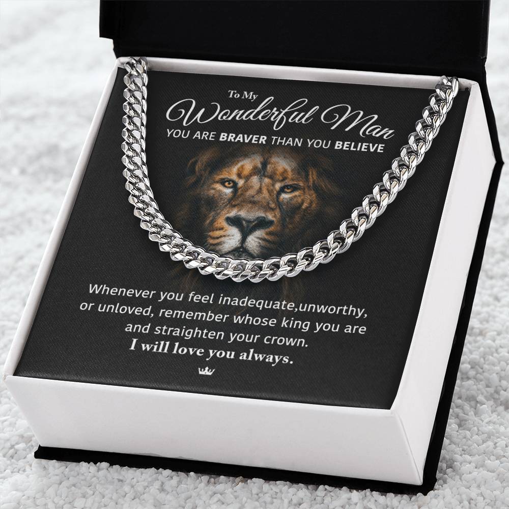 My Wonderful Man - Braver King Cuban Link Chain