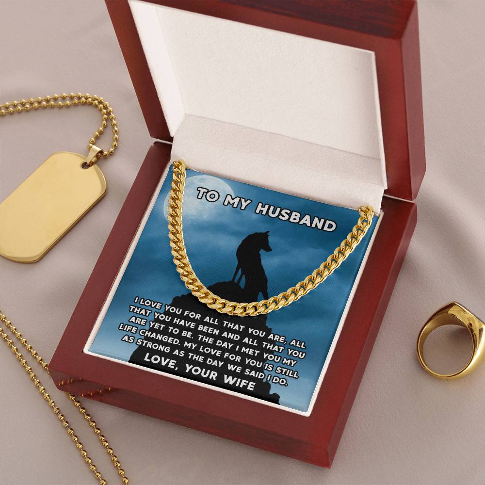 Husband Fathers Day Gift Silver Cuban Link Chain For Men Husband Birthday Gift Anniversary Gift For Husband From Wife