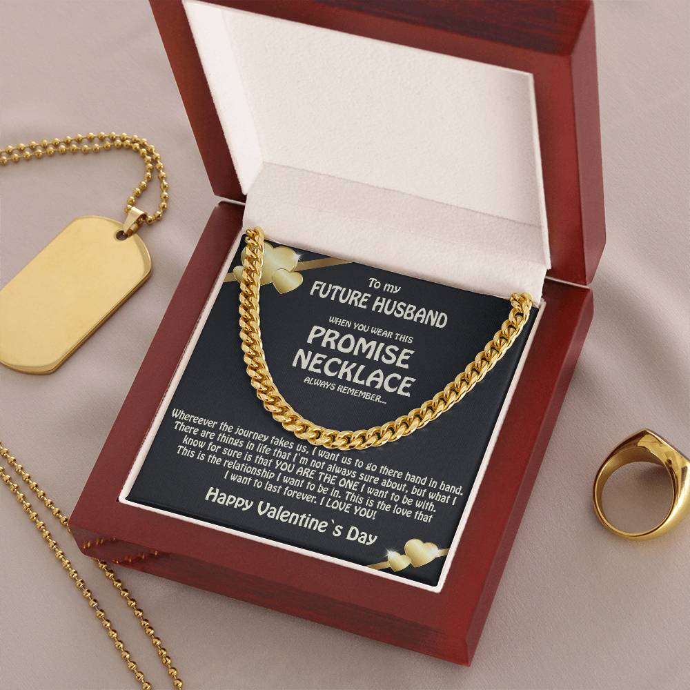 To My Future Husband  Promise Necklace  Solid Cuban Link Chain
